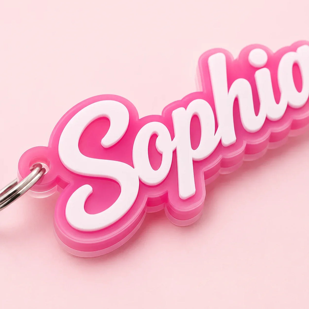3D Cursive Name Keychain Custom Acrylic Bag Charm - Muveszi Pakistan (image 5)