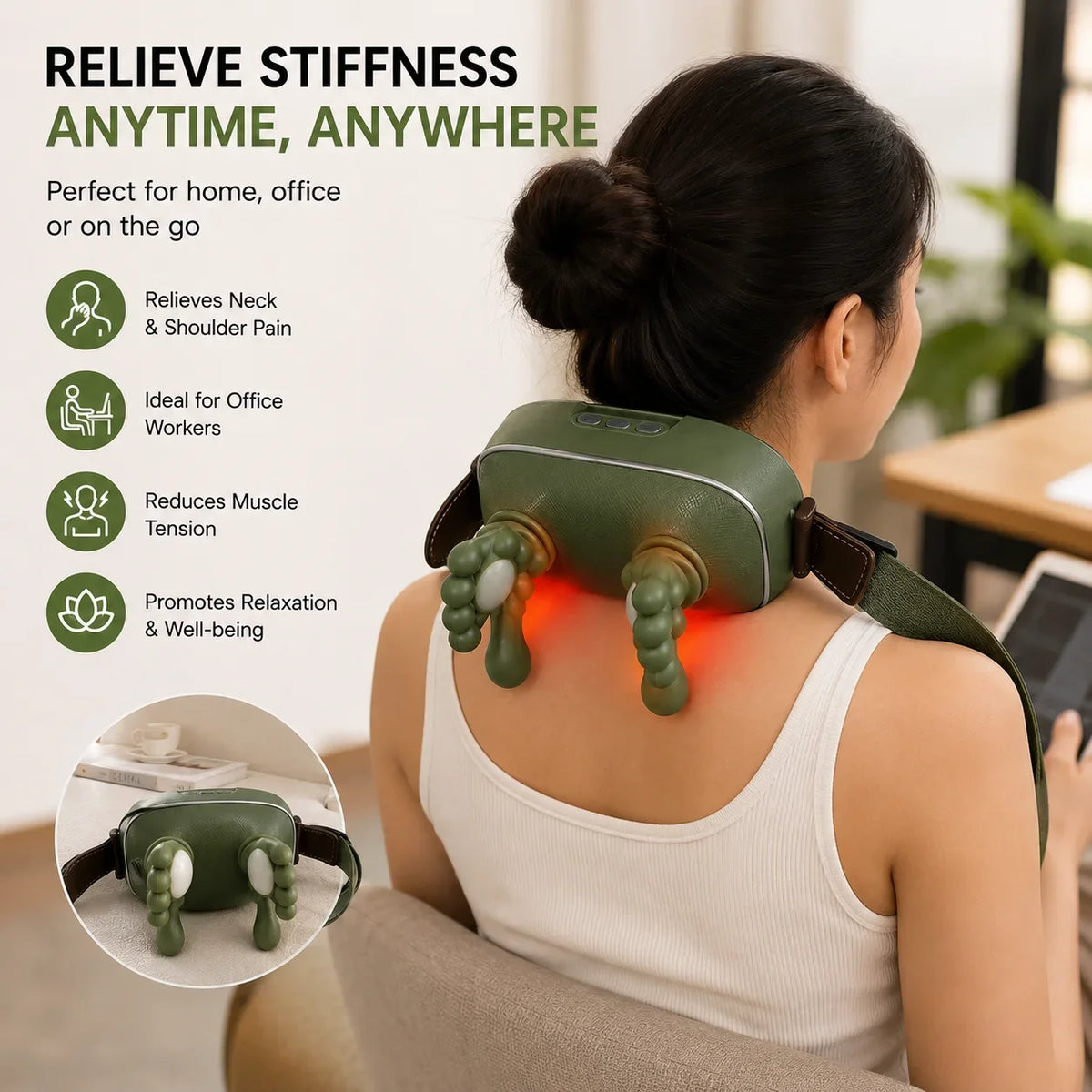 Electric Neck and Shoulder Massager with Heat Therapy - Muveszi Pakistan (image 5)