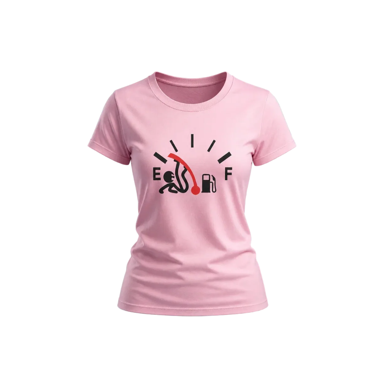 Empty to Full Fuel Gauge Graphic T-Shirt for Girls Funny Streetwear - Muveszi Pakistan