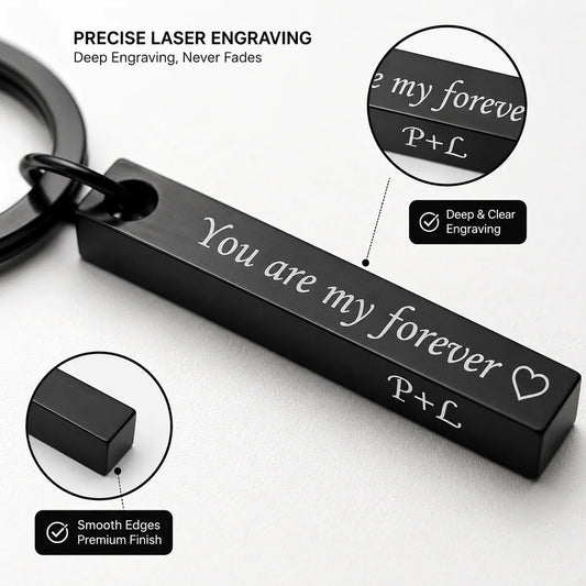 Personalized Engraved Bar Keychain Custom Name Date Gift - Muveszi Pakistan (image 2)