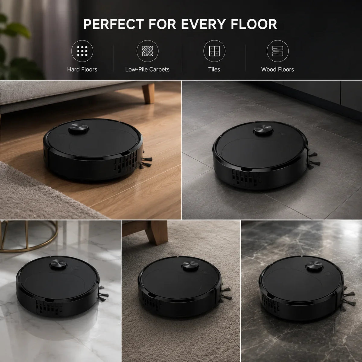 Robot vacuum cleaner package with USB charging cable and accessories