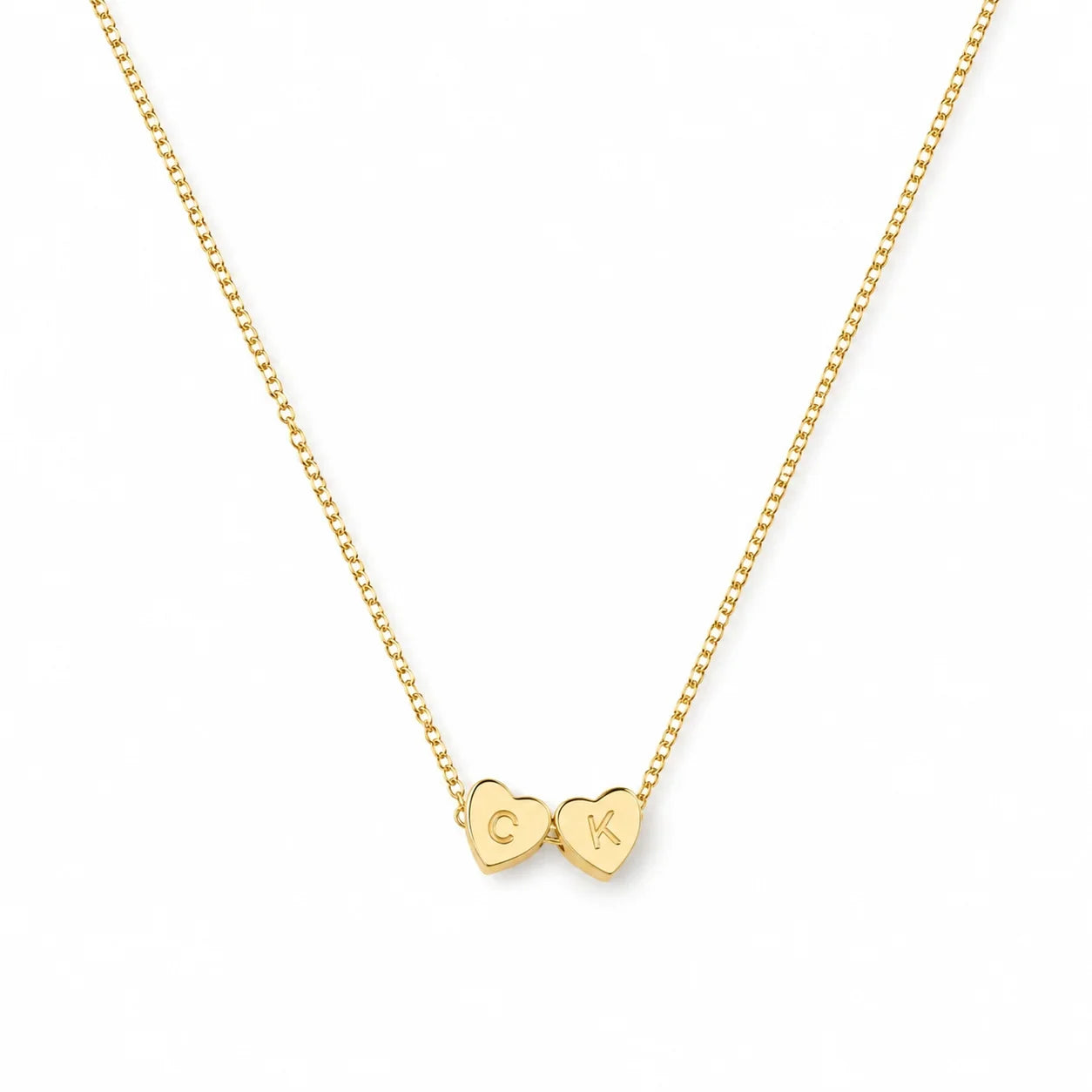 Tiny Heart Initial Necklace Dainty Custom Letter Gold - Muveszi Pakistan (image 5)