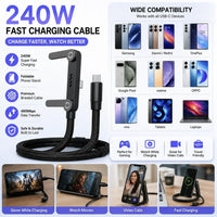 240W fast charging cable with phone stand packaging and accessories Pakistan