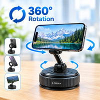 Demonstration of adjusting angles using the 360 degree rotating ball joint on the phone holder