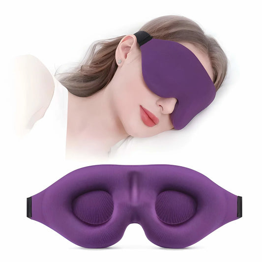 Premium 3D contoured blackout sleep mask with free noise cancelling earplugs bundle on Muveszi Pakistan.