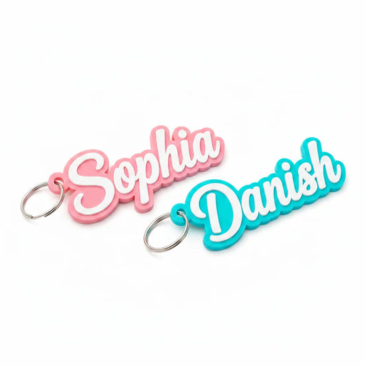 3D Cursive Name Keychain Custom Acrylic Bag Charm - Muveszi Pakistan (image 1)