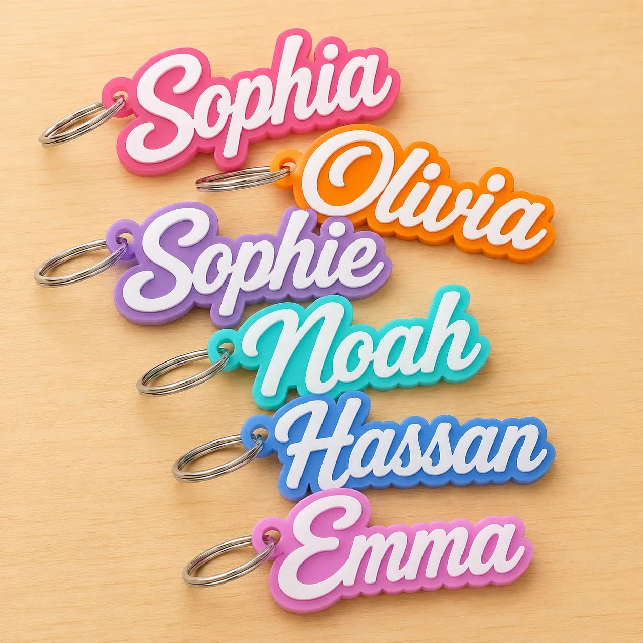 3D Cursive Name Keychain Custom Acrylic Bag Charm - Muveszi Pakistan (image 3)
