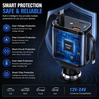 4 in 1 45W PD Fast Car Charger with Type C and Lightning Cable - Muveszi Pakistan (image 4)