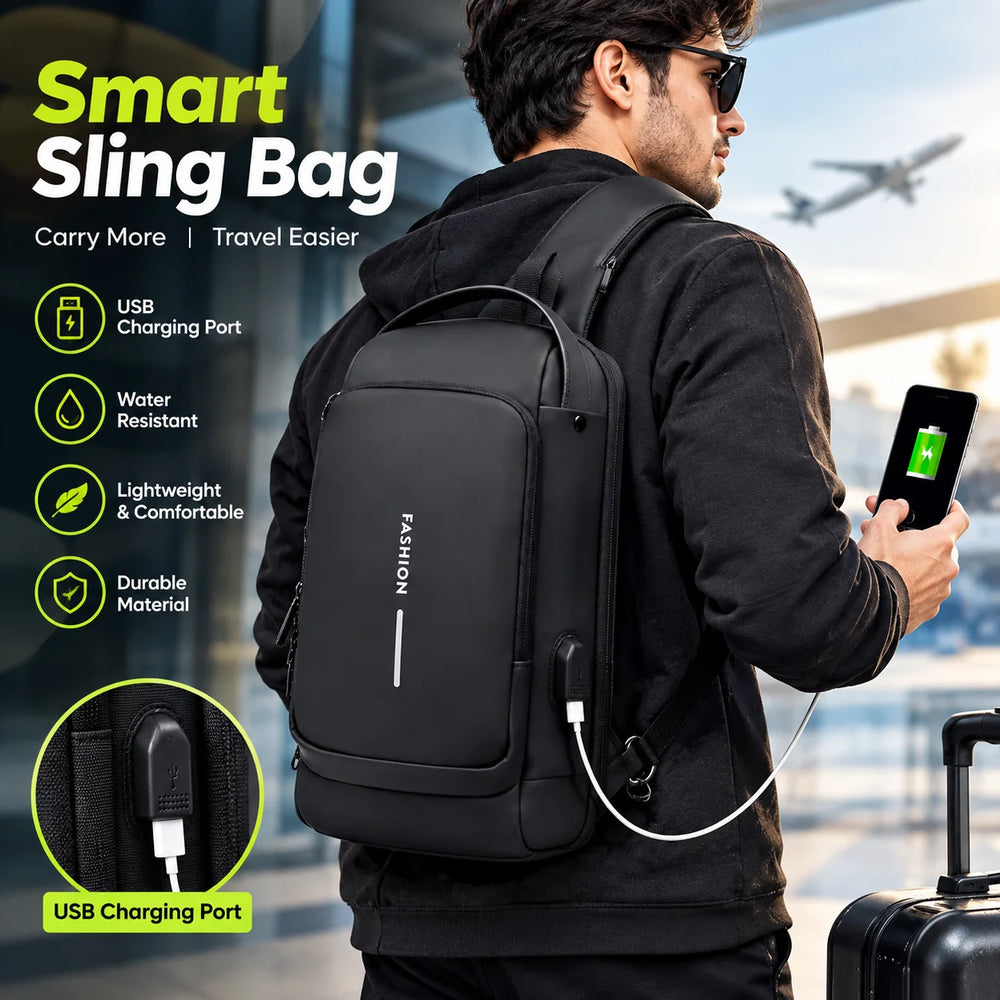 Anti-Theft USB Charging Sling Bag