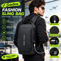 Anti-Theft USB Charging Sling Bag