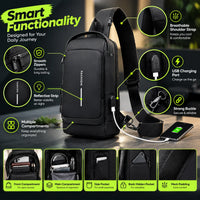 Anti-Theft USB Charging Sling Bag
