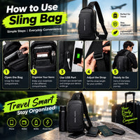 Anti-Theft USB Charging Sling Bag