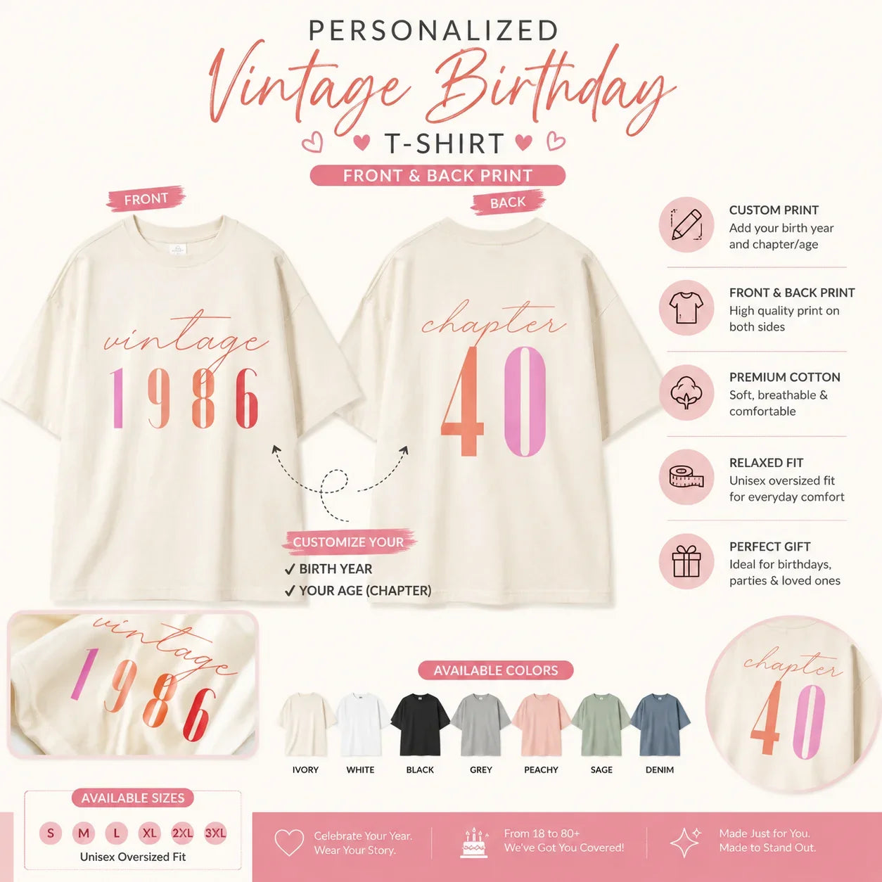 Customizable Creative Birthday T-Shirt | Vintage Creative Customizable Tee