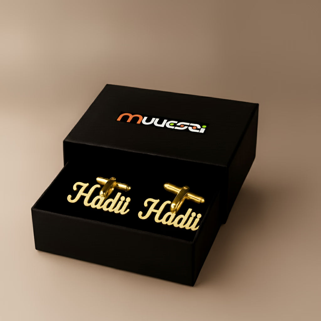 Custom Urdu name cufflinks Pakistan