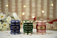 Hand adjusting the flexible structure of the personalized name bangle bracelet for custom size fitting