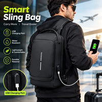 Anti-theft USB charging sling bag and crossbody shoulder backpack for travel