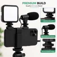 Close-up of the 49-LED video fill light panel highlighting the back power buttons