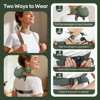 How to wear the Muveszi 3-in-1 Bionic Neck and Shoulder Massager with heat therapy