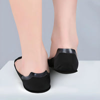 Texture detail of the breathable sweat-free premium knit fabric shoe inserts keeping feet dry.