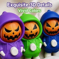Display layout showcasing multiple different cartoon character miniature keychain toy variants