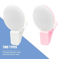 Back profile view of the mini selfie ring light highlighting the micro USB charging port