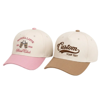 Custom embroidered baseball cap personalized logo and text two-tone hat product overview