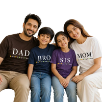 Custom family name t-shirt mom dad kids matching graphic tee shirt espresso brown color product overview