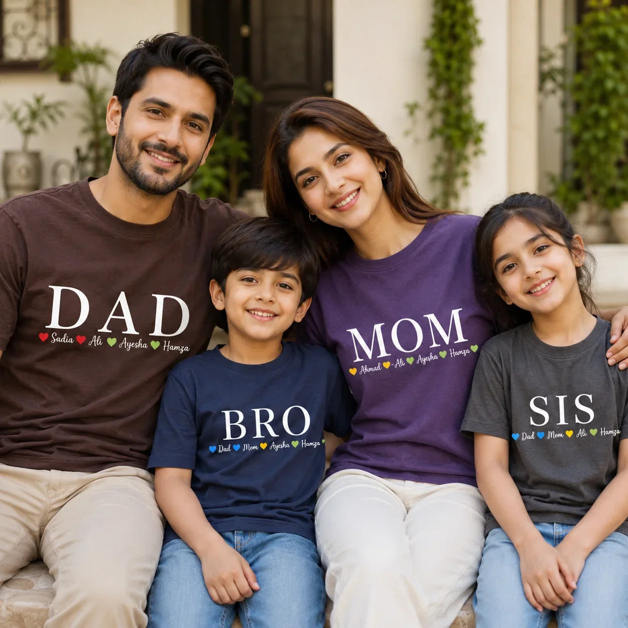 Custom Family Name T-Shirt MOM DAD Kids Tee - Muveszi Pakistan (image 4)