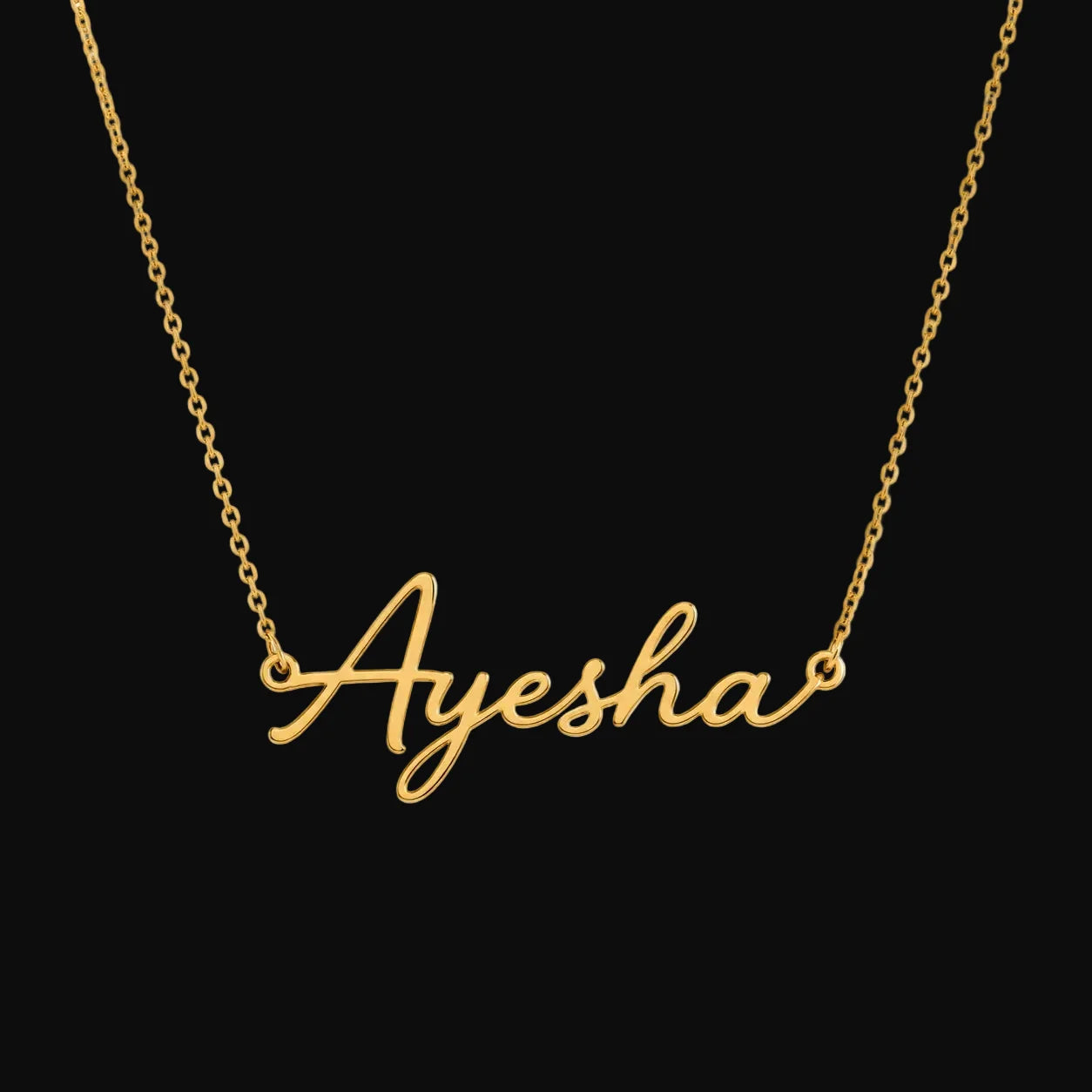 Custom Name Necklace Gold Script Pendant for Women - Muveszi Pakistan (image 1)