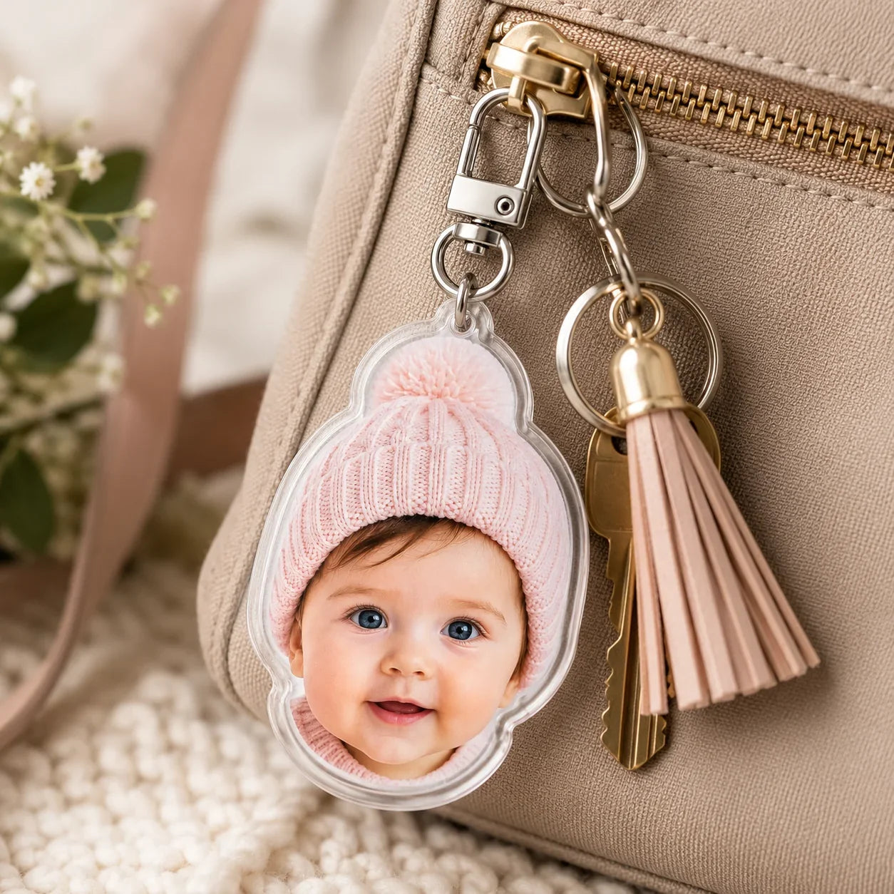 Custom Acrylic Photo Keychain Personalized Baby Photo Gift - Muveszi Pakistan (image 4)