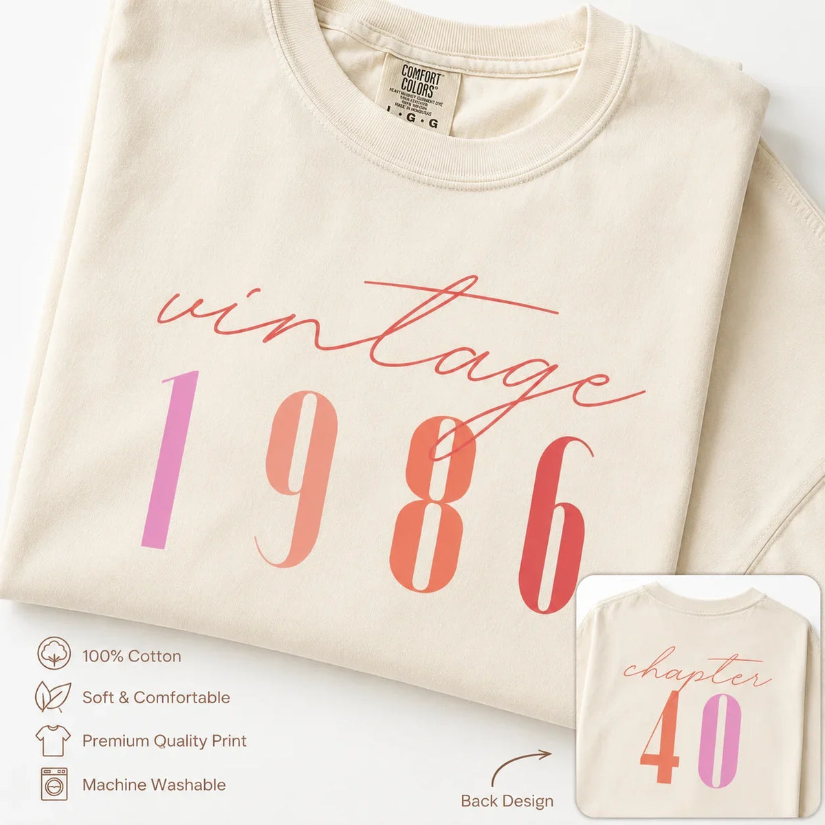 Customizable Creative Birthday T-Shirt Vintage Year Age - Muveszi Pakistan (image 2)