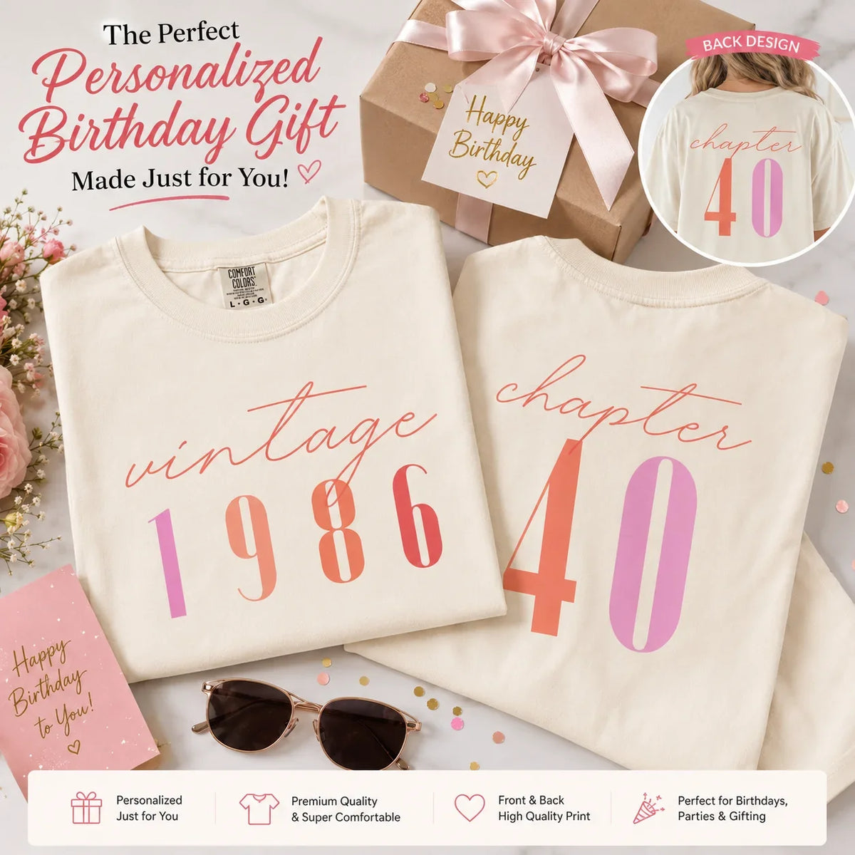 Customizable Creative Birthday T-Shirt Vintage Year Age - Muveszi Pakistan (image 5)