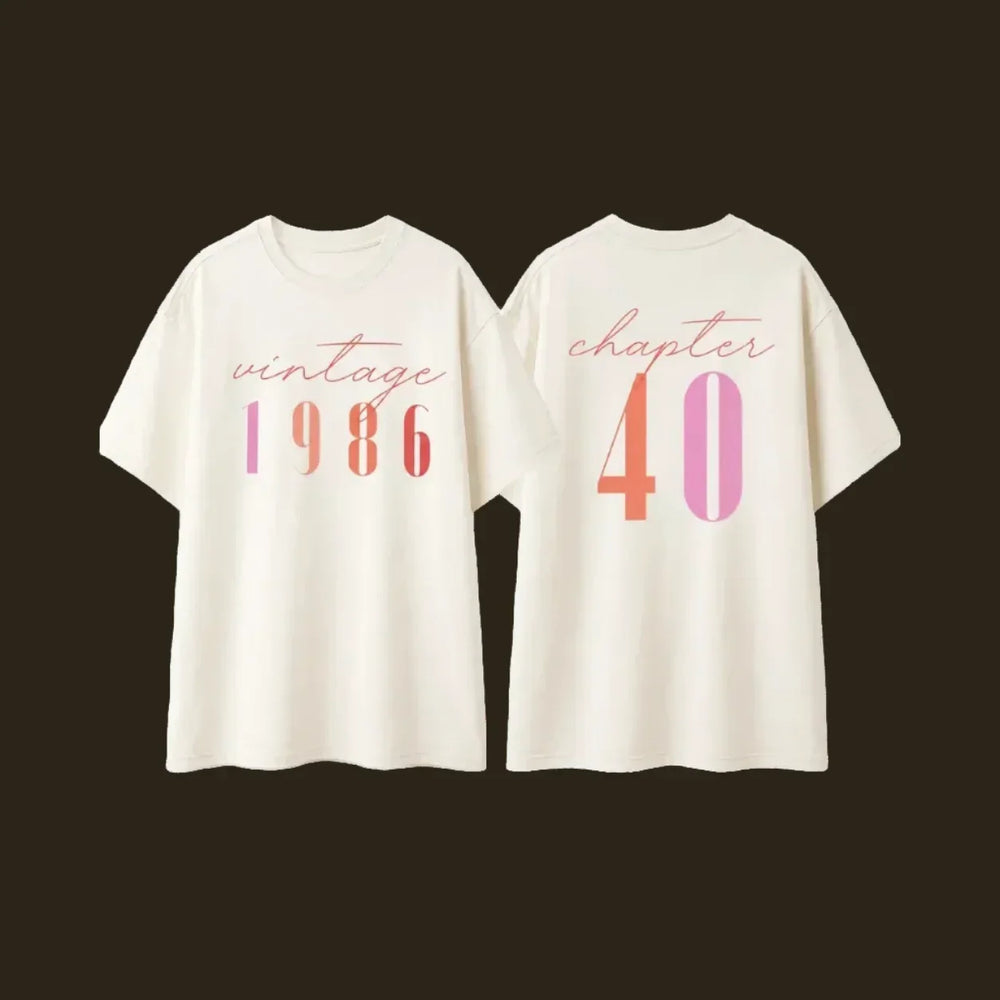 Customizable vintage birthday t-shirt creative year age graphic tee shirt product overview