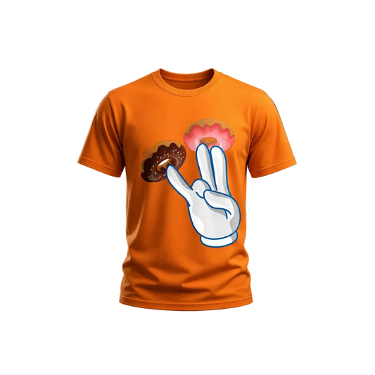 Donut Peace Sign Graphic T-Shirt Funky Streetwear - Muveszi Pakistan