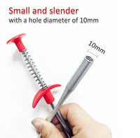 Small and slender tool with red handles and a 10mm measurement on a white background