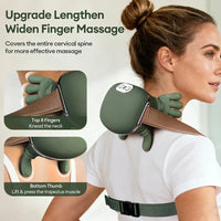 Close-up of the internal bionic massage heads glowing with red infrared heat therapy rays