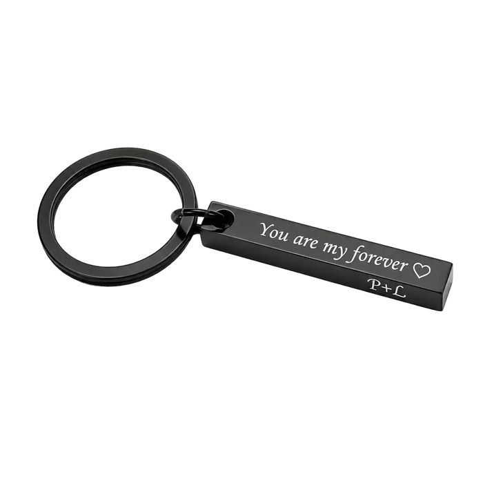 Engraved bar keychain custom name and date anniversary gift product overview
