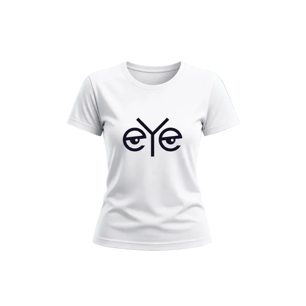Eye typography graphic t-shirt girls oversized streetwear premium black tee single product view