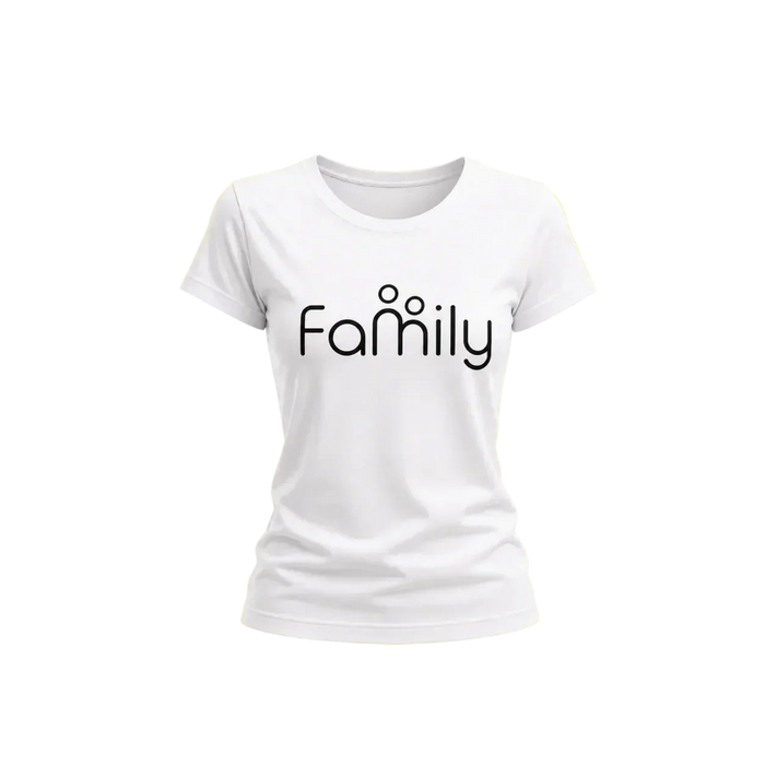 Family typography graphic t-shirt girls minimalist streetwear black tee single product view