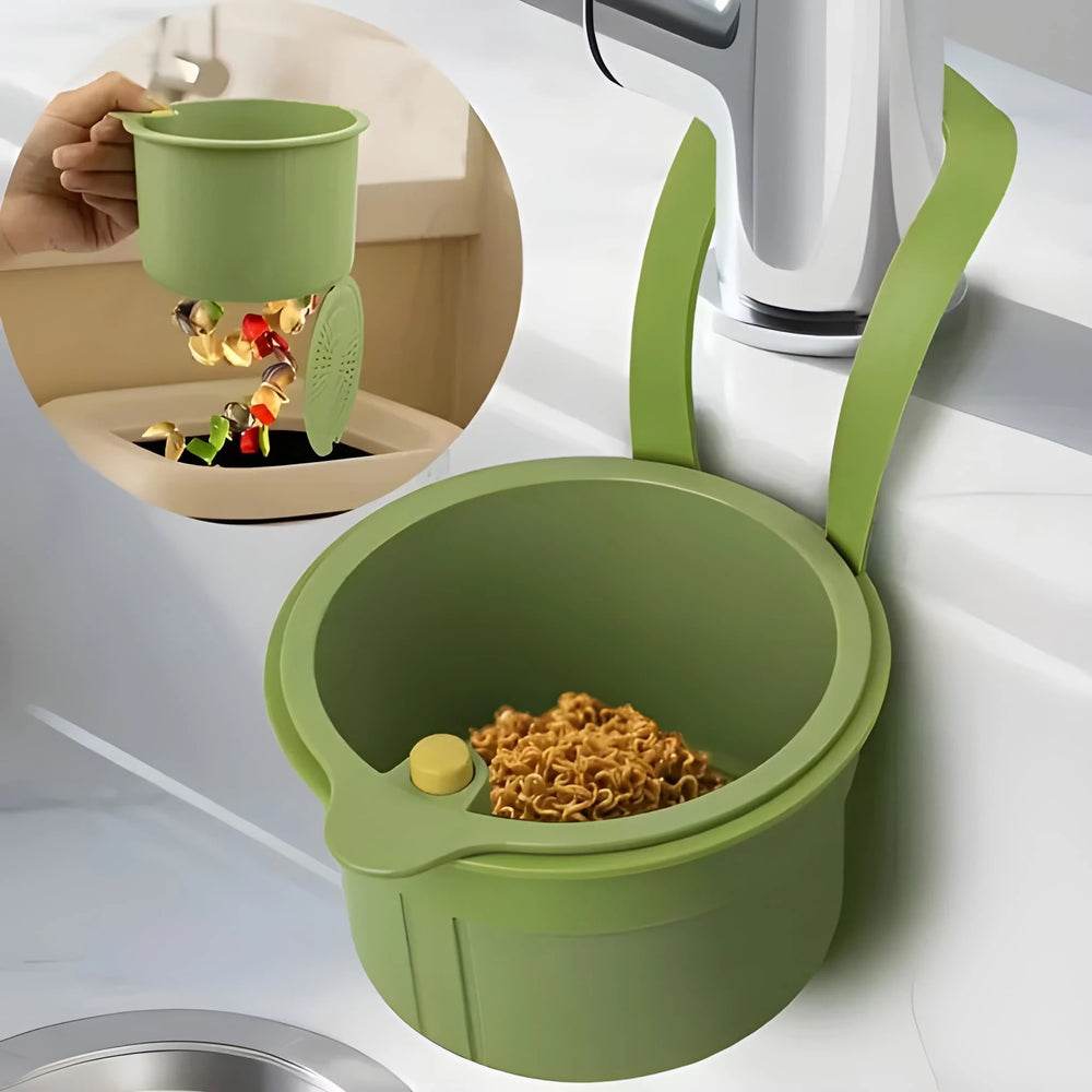 Premium kitchen faucet hanging drain basket and waste strainer combo on Muveszi Pakistan.