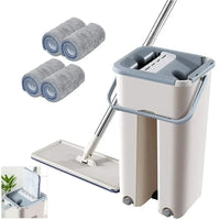 Flat squeeze mop and bucket set 360 spin wet dry floor cleaner bundle