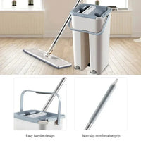 Muveszi Flat Squeeze Mop and Bucket Set for wet and dry floor cleaning