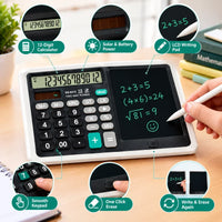 Side profile view of the 12-digit calculator completely folded closed showing slim pocket portability