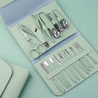 Foot care pedicure tools showing various cuticle scrapers and peeling knives layout