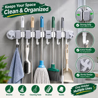 Multiple keys kitchen spoons and towels hanging securely on the wall mounted adhesive hook rack