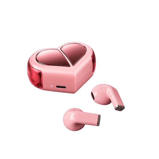 Heart Shape Wireless Bluetooth Earbuds Gift for Her - Muveszi Pakistan (image 1)