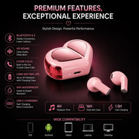 Heart Shape Wireless Bluetooth Earbuds Gift for Her - Muveszi Pakistan (image 5)
