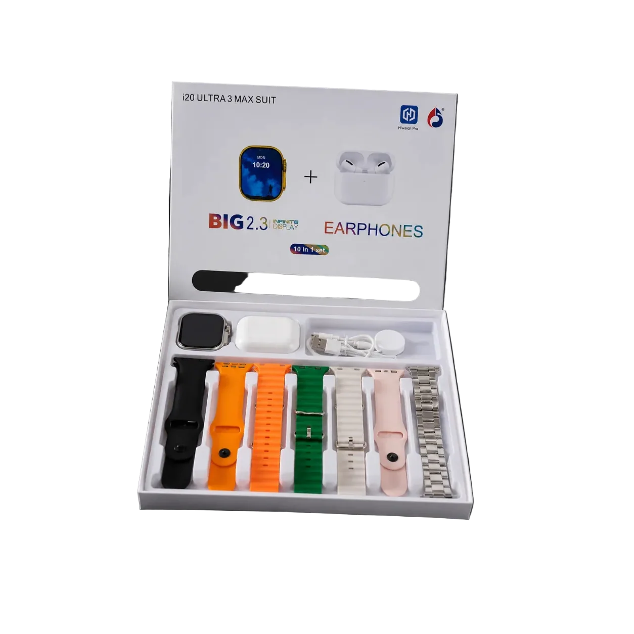 i20 Ultra 3 Max smart watch with wireless earbuds combo Pakistan