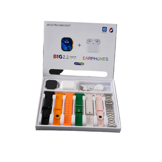 i20 Ultra 3 Max smart watch with wireless earbuds combo Pakistan