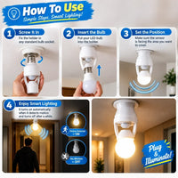 Complete retail display card presentation layout of the smart infrared motion sensor lamp holder